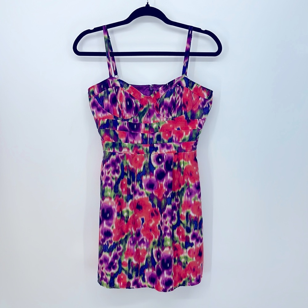BEBE Silk Floral Dress